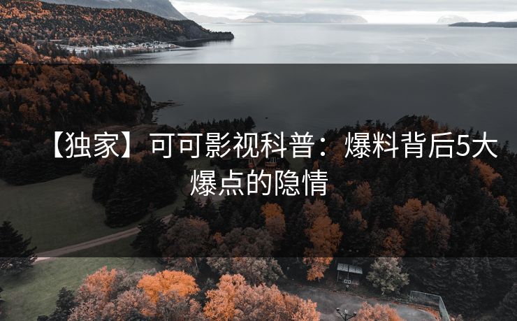 【独家】可可影视科普：爆料背后5大爆点的隐情
